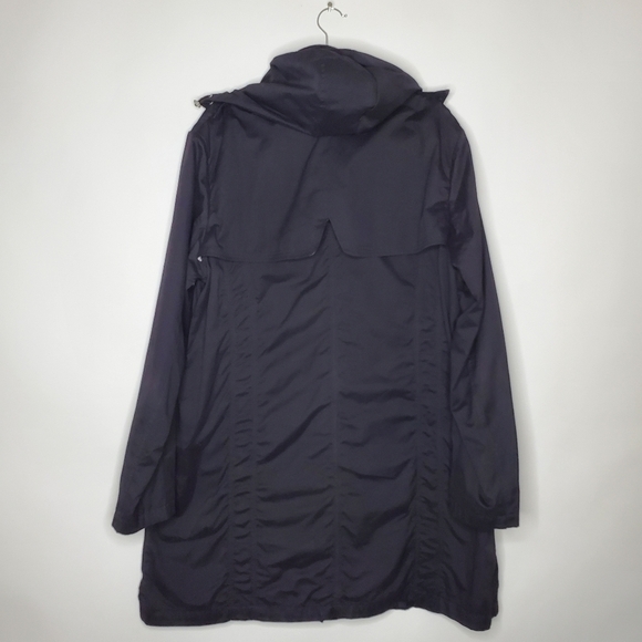 Tall Girl Hooded Anorak Size XL Zip and Snap Front Black Coat Casual Retro - Picture 6 of 15
